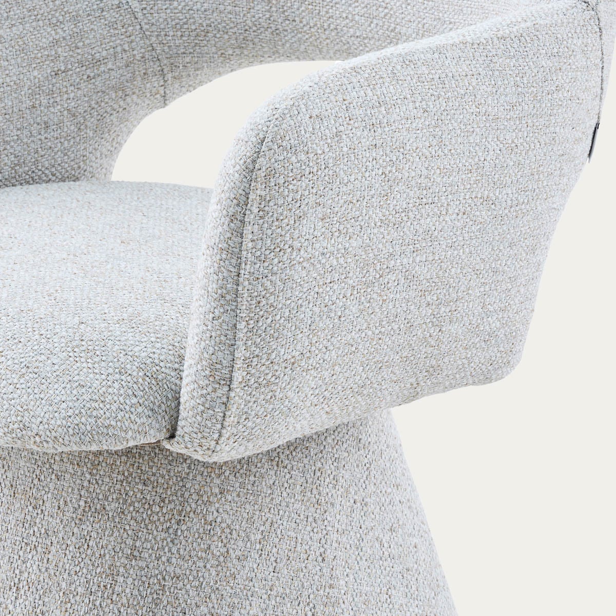 GOMBE Swivel Armchair in Beige Fabric