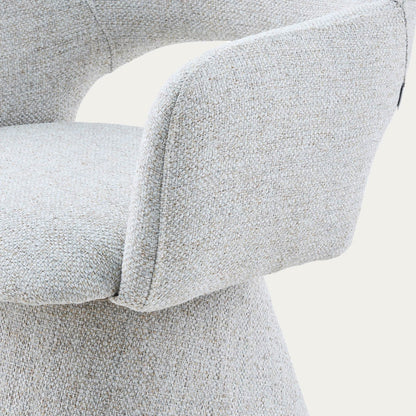 GOMBE Swivel Armchair in Beige Fabric
