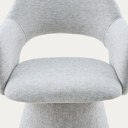 GOMBE Swivel Armchair in Beige Fabric