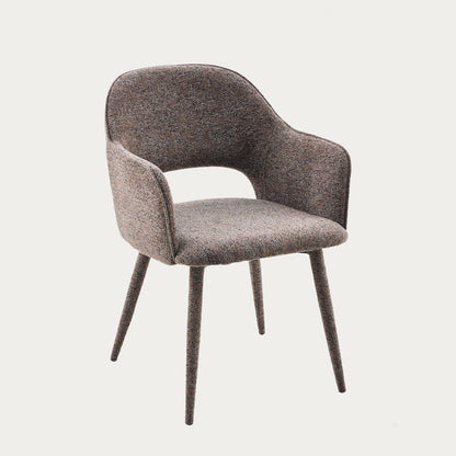 CONTE Fabric Brown Chair with Metal Frame