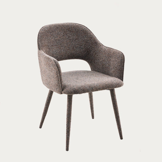 CONTE Fabric Brown Chair with Metal Frame