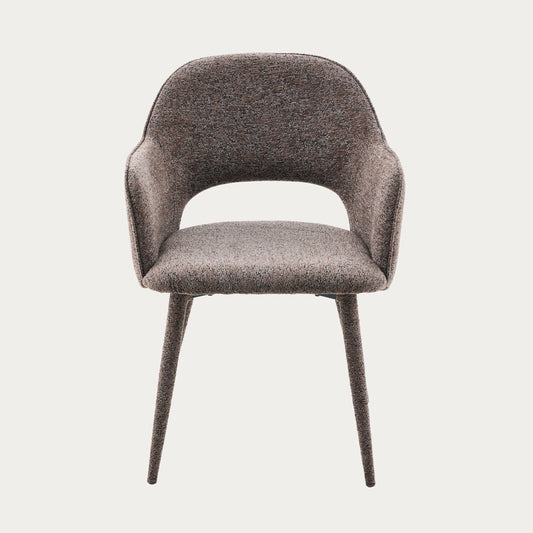 CONTE Fabric Brown Chair with Metal Frame