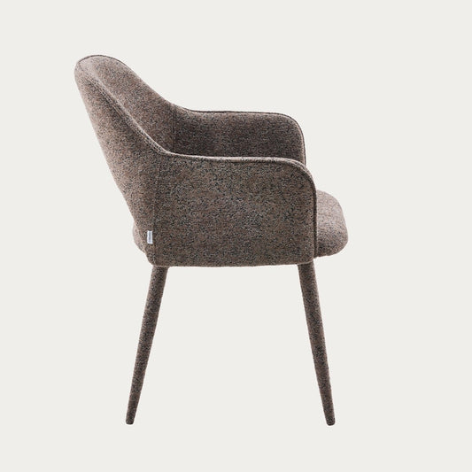 CONTE Fabric Brown Chair with Metal Frame