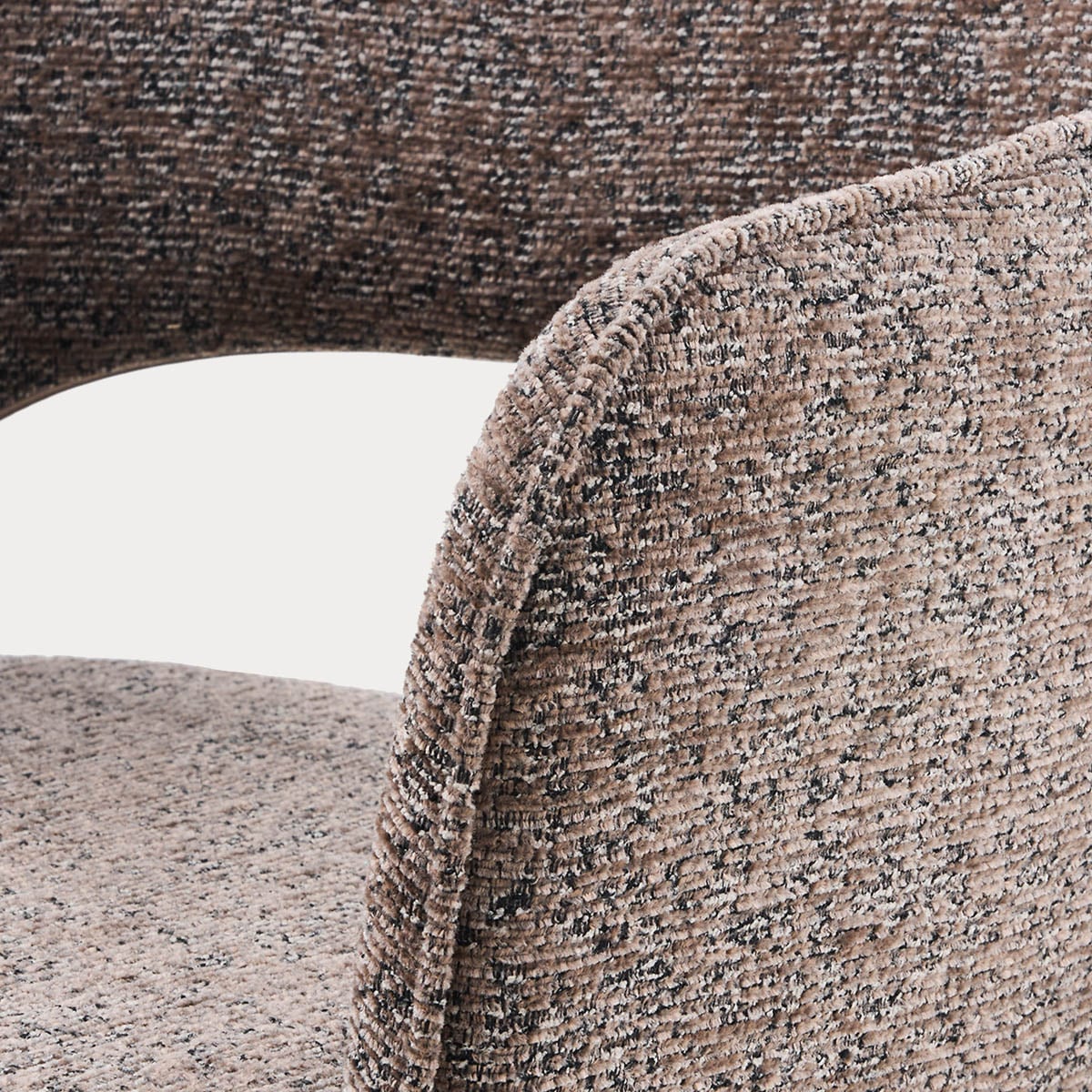 CONTE Fabric Brown Chair with Metal Frame