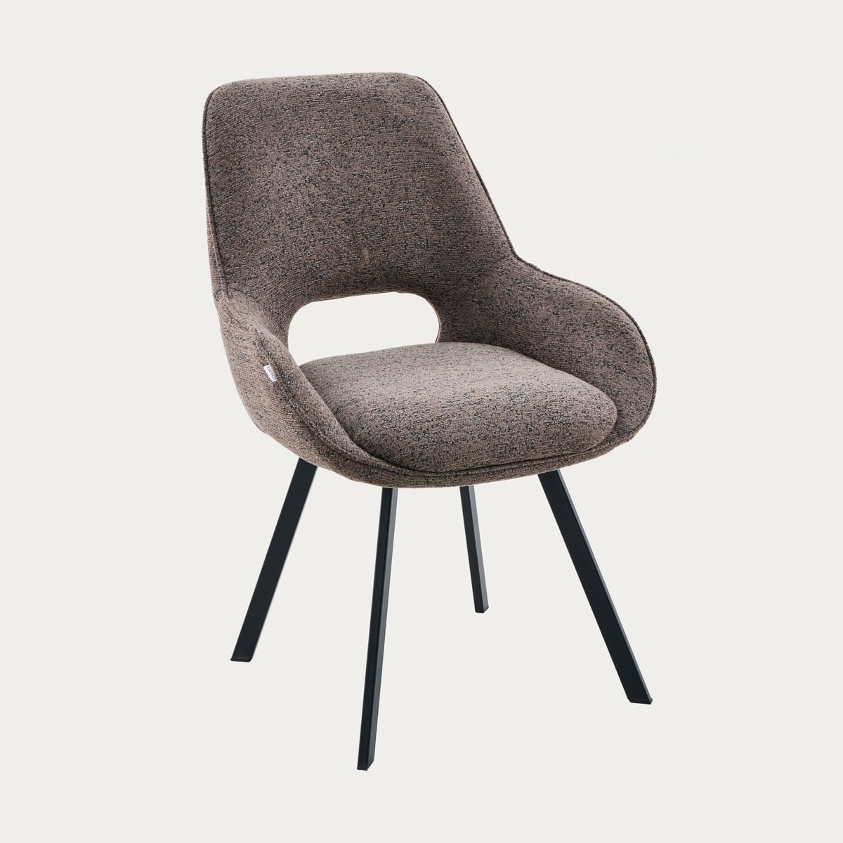 ALAGI Fabric Brown Chair with Metal Frame