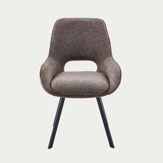 ALAGI Fabric Brown Chair with Metal Frame