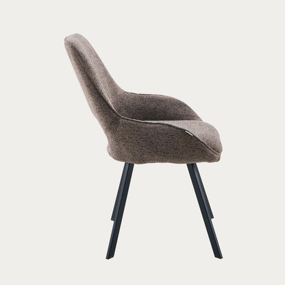 ALAGI Fabric Brown Chair with Metal Frame