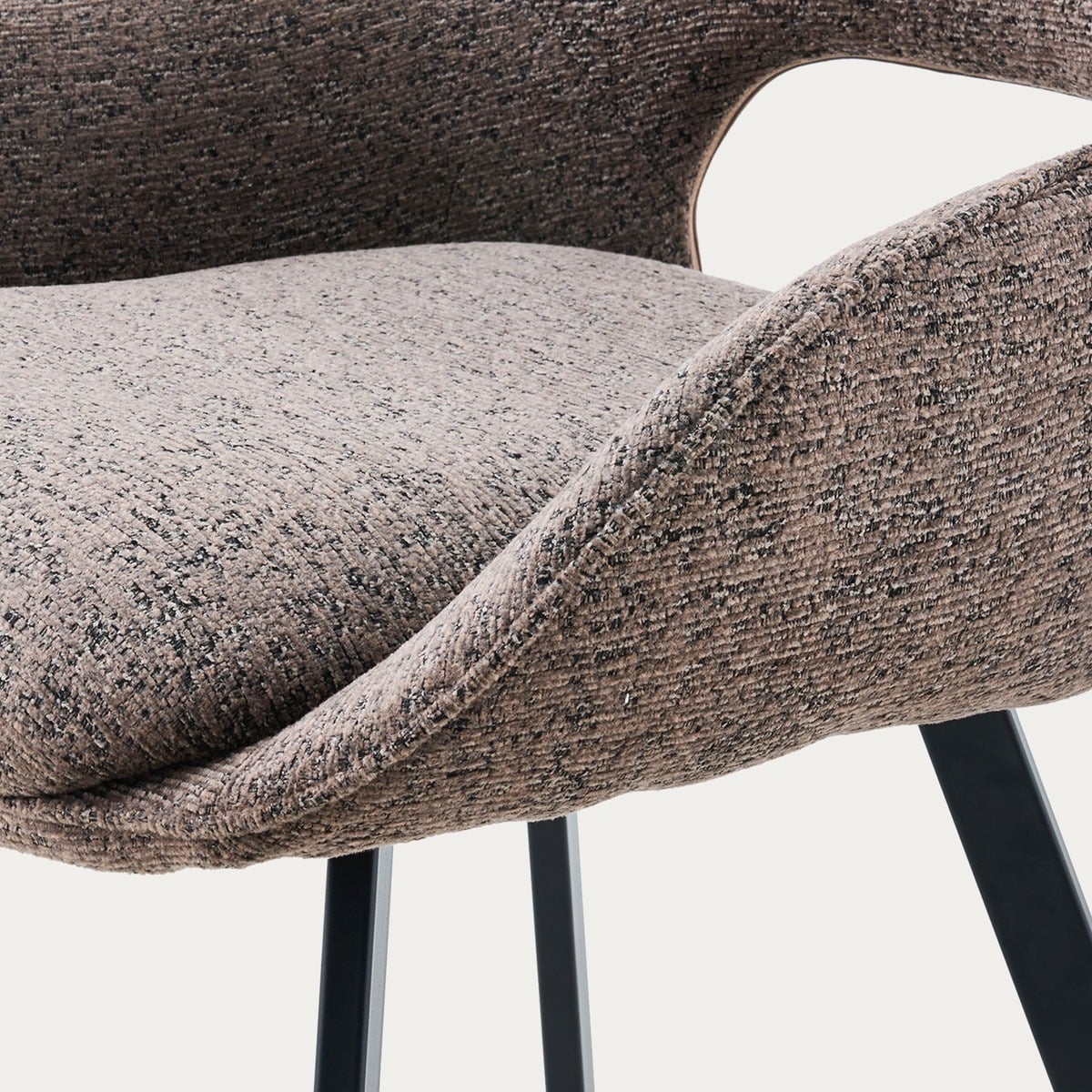 ALAGI Fabric Brown Chair with Metal Frame