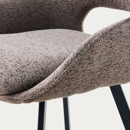 ALAGI Fabric Brown Chair with Metal Frame