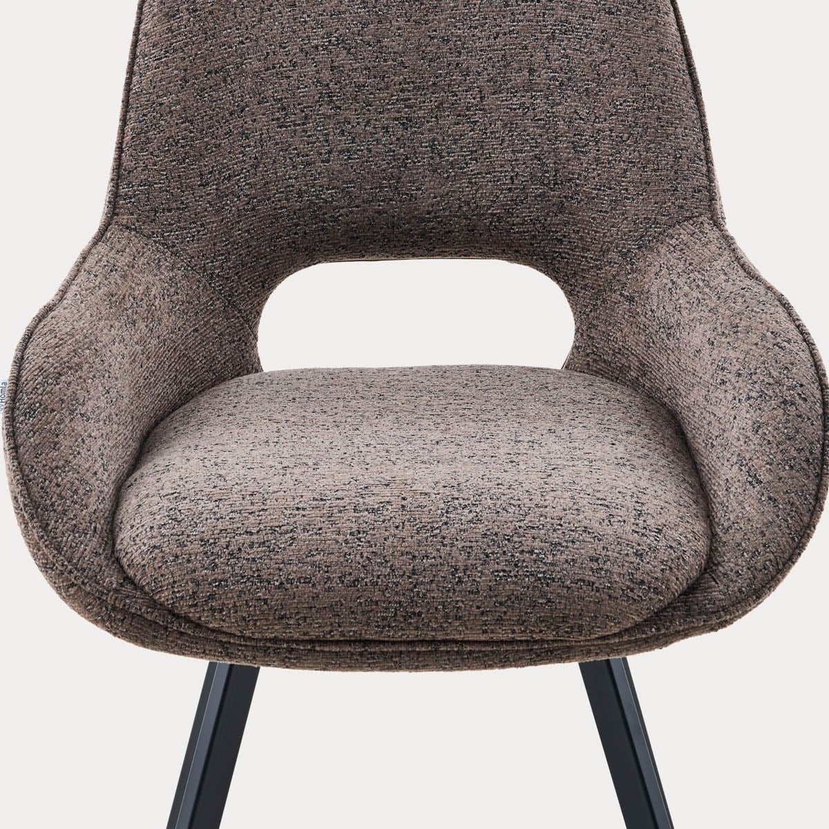 ALAGI Fabric Brown Chair with Metal Frame