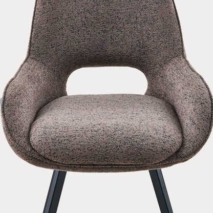 ALAGI Fabric Brown Chair with Metal Frame