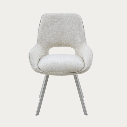 ALAGI Beige Fabric Chair with Metal Legs