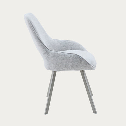 ALAGI Fabric Grey Chair with Metal Frame and Polyurethane Padding