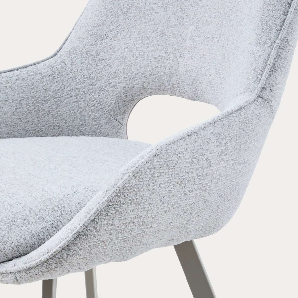ALAGI Fabric Grey Chair with Metal Frame and Polyurethane Padding