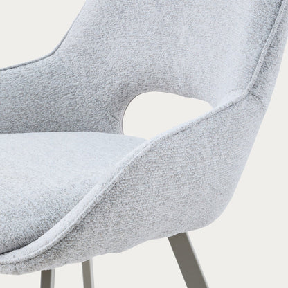 ALAGI Fabric Grey Chair with Metal Frame and Polyurethane Padding