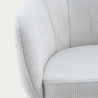 COMODO Chair in Ecru Fabric with Swivel and Metal Frame