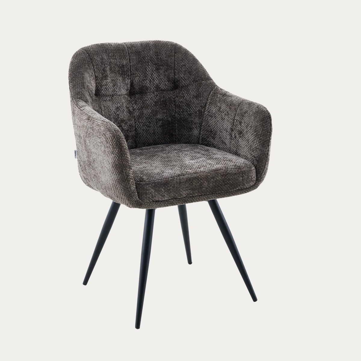 COMODO Fabric Brown Swivel Chair with Metal Frame