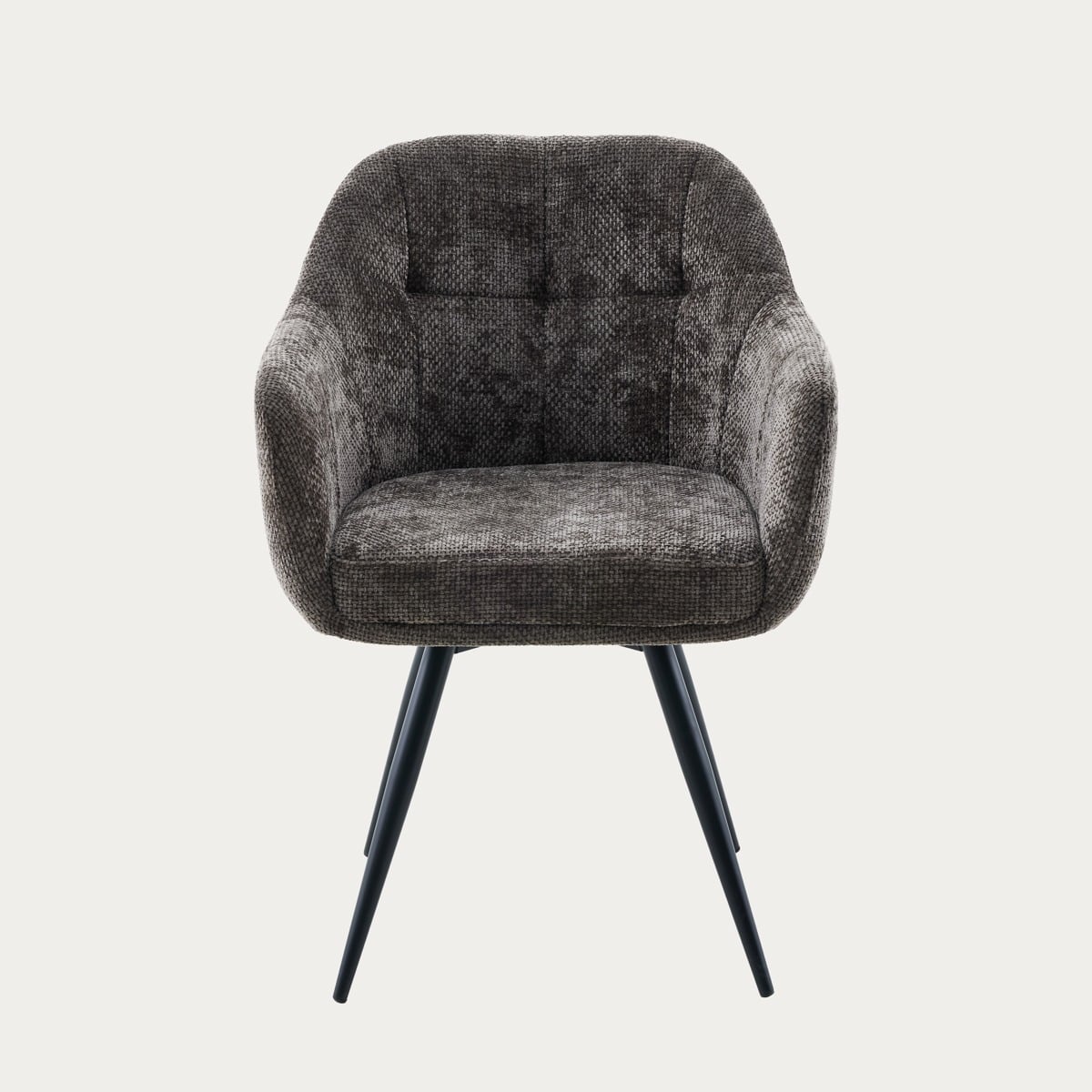 COMODO Fabric Brown Swivel Chair with Metal Frame