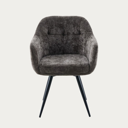 COMODO Fabric Brown Swivel Chair with Metal Frame