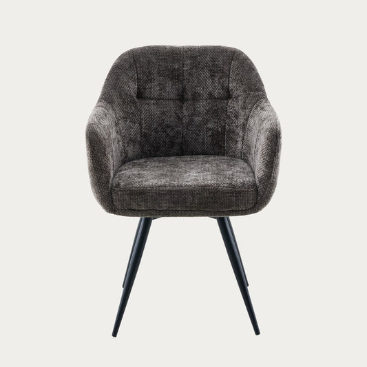 COMODO Fabric Brown Swivel Chair with Metal Frame