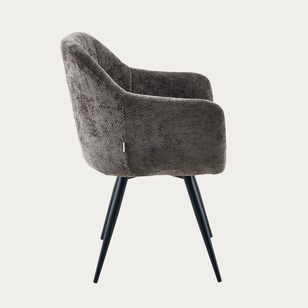 COMODO Fabric Brown Swivel Chair with Metal Frame