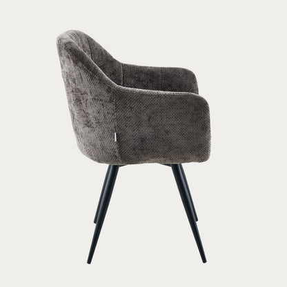 COMODO Fabric Brown Swivel Chair with Metal Frame