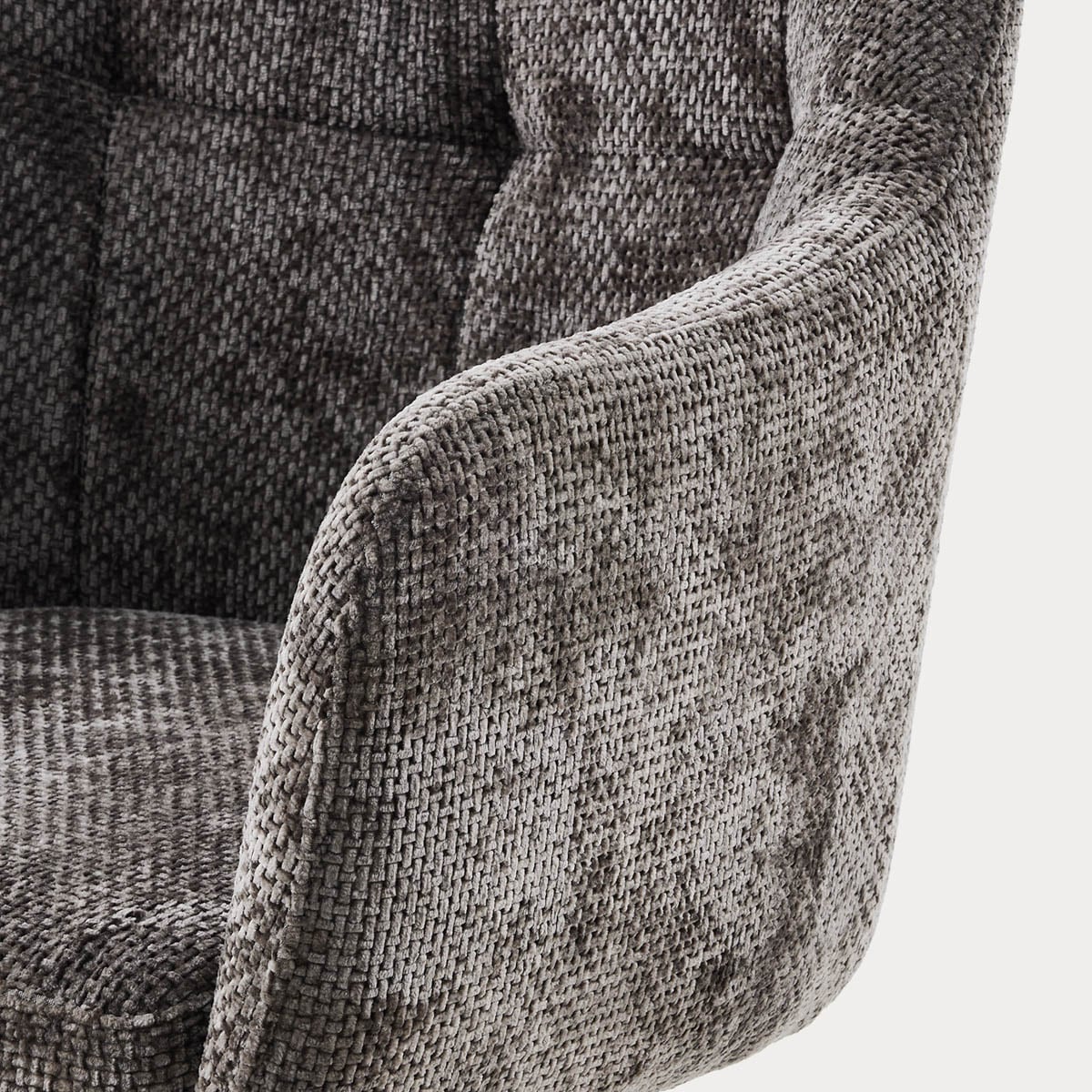 COMODO Fabric Brown Swivel Chair with Metal Frame