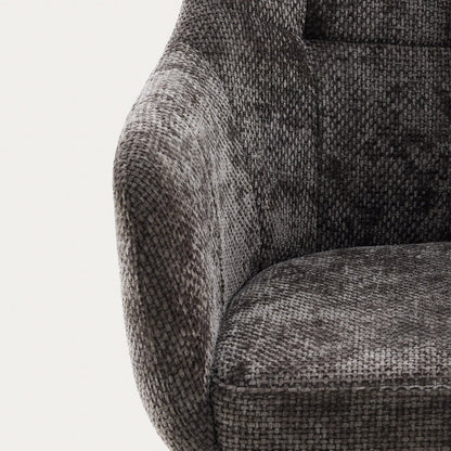 COMODO Fabric Brown Swivel Chair with Metal Frame