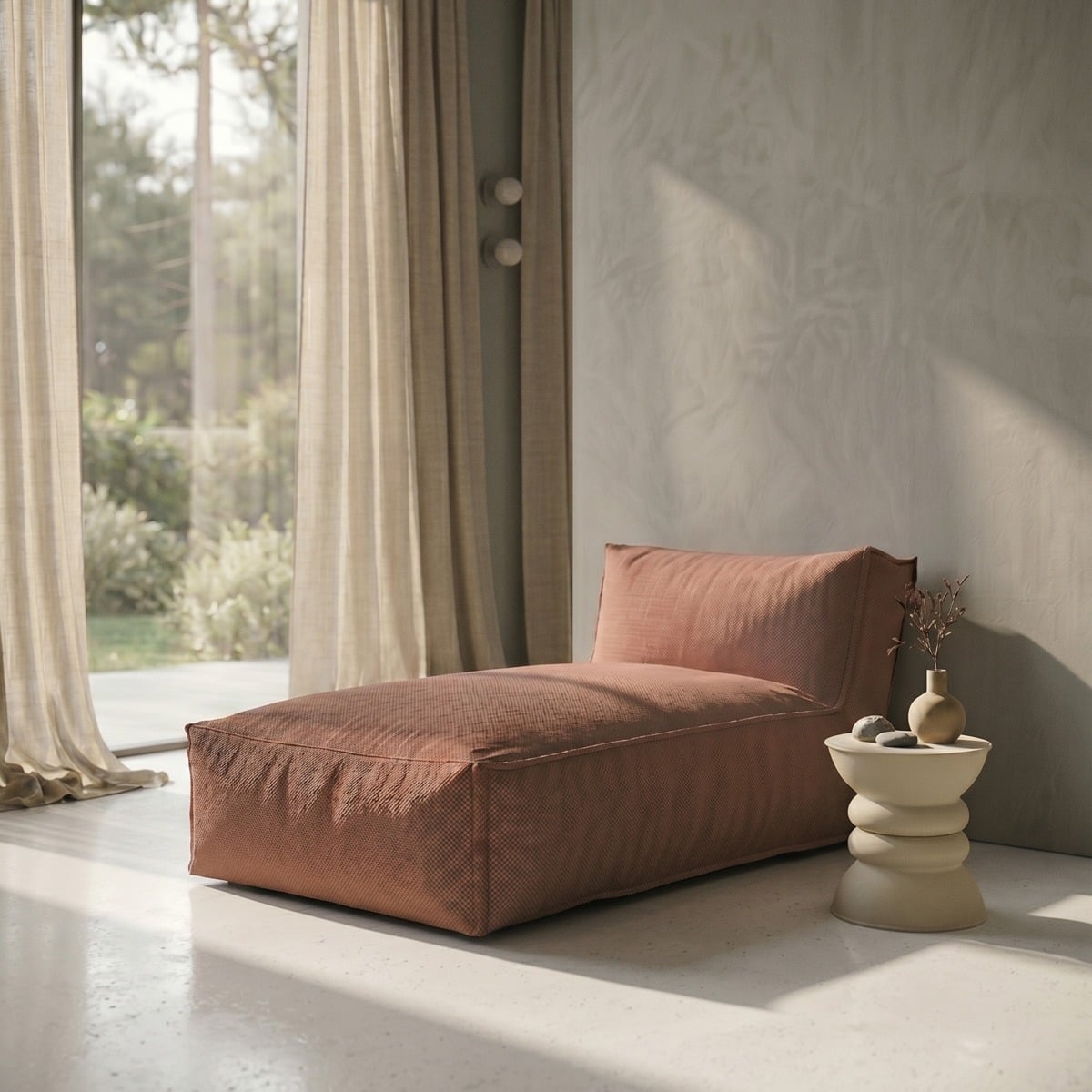 BAGSY Brick Red Couch 95x175x80 cm