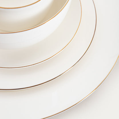 AUROO Ceramic Cup and Saucer with Gold Rim 0.25L