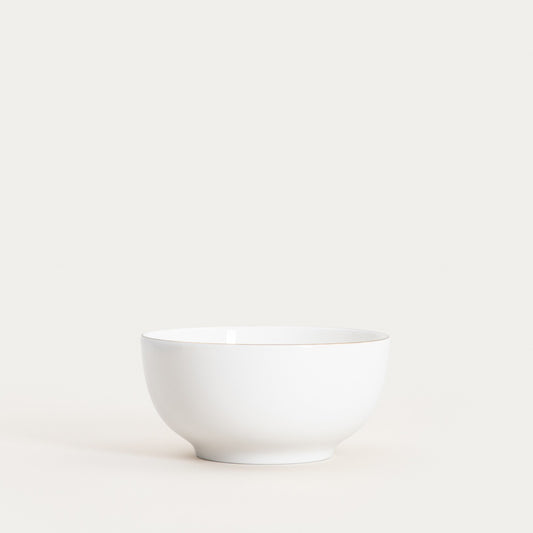 AUROO Ceramic Bowl with Gold Rim - 14 cm Porcelain