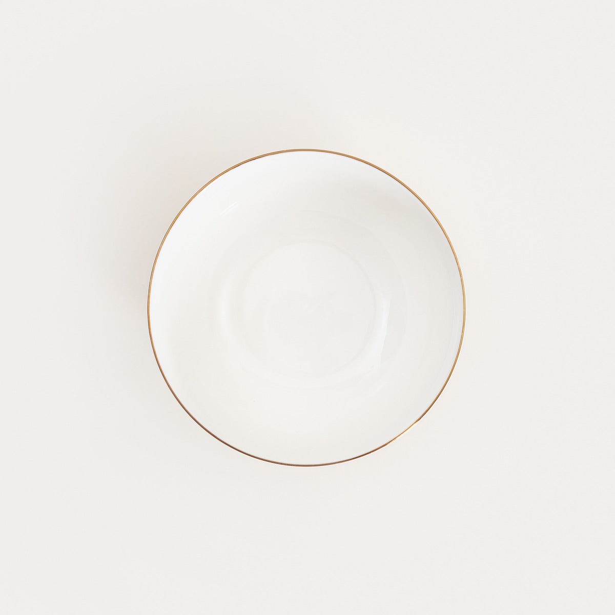 AUROO Ceramic Bowl with Gold Rim - 14 cm Porcelain