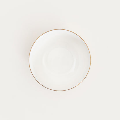 AUROO Ceramic Bowl with Gold Rim - 14 cm Porcelain