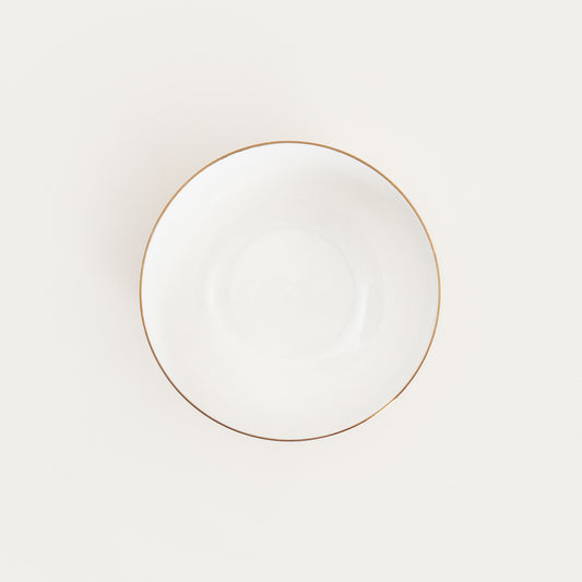 AUROO Ceramic Bowl with Gold Rim - 14 cm Porcelain