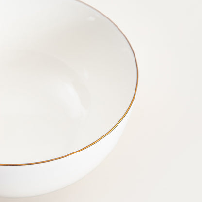 AUROO Ceramic Bowl with Gold Rim - 14 cm Porcelain