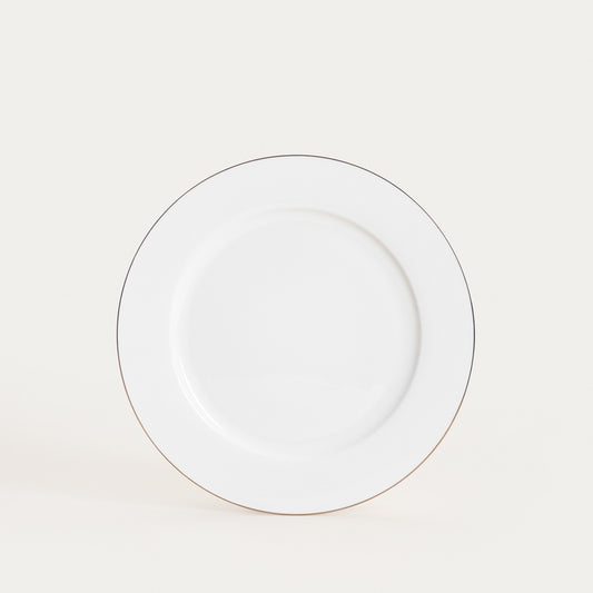 AUROO Dinner Plate with Golden Rim 26 cm