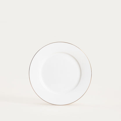 AUROO Dessert Plate with Gold Rim - 19 cm Porcelain