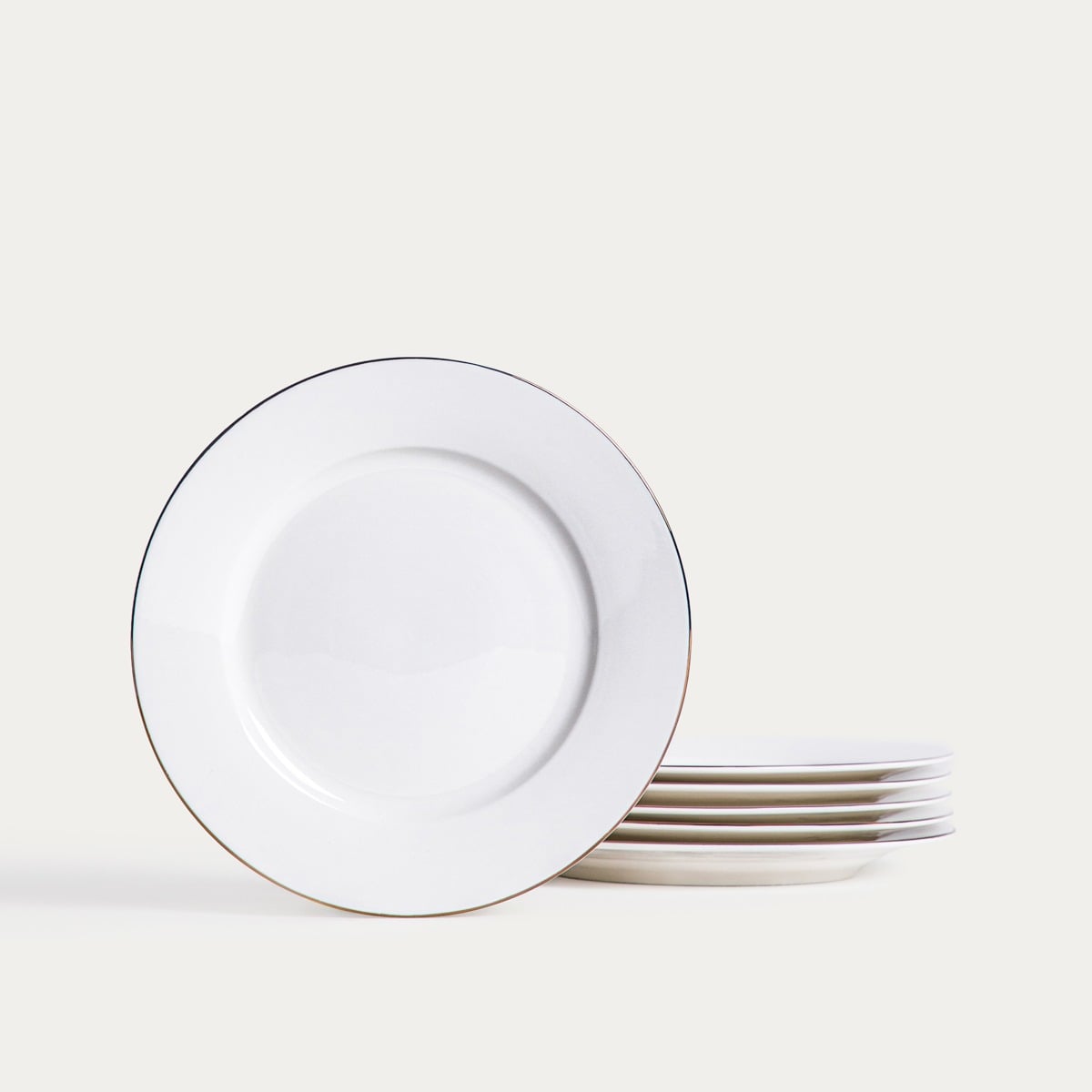 Set of plates AUROO 18-Piece Porcelain Plate Set with Gold Rim