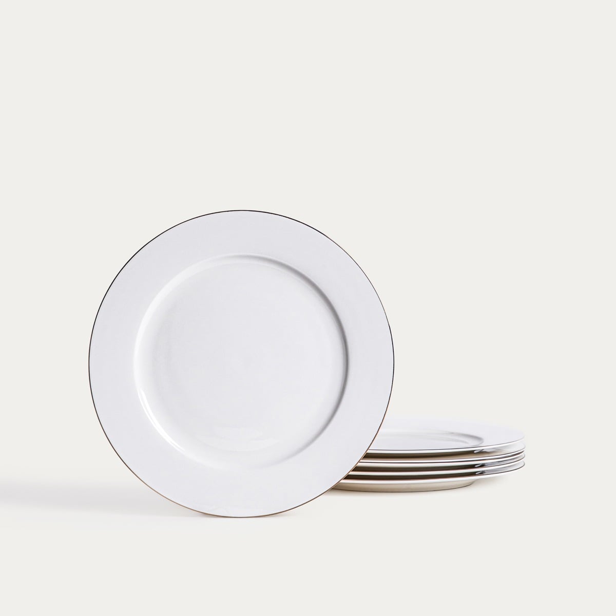 Set of plates AUROO 18-Piece Porcelain Plate Set with Gold Rim
