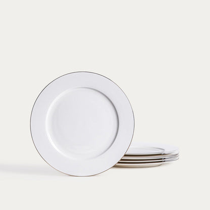 Set of plates AUROO 18-Piece Porcelain Plate Set with Gold Rim