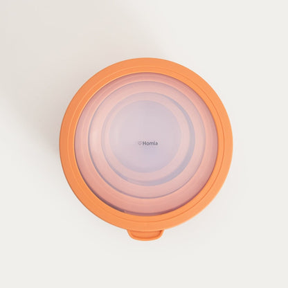 KERMA Orange Bowls with Lids Set of 4 - Plastic Food Containers