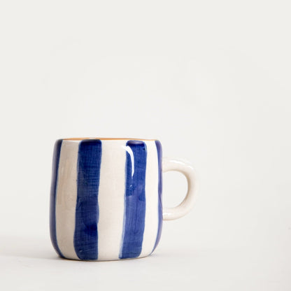 TORRIT Navy Blue Striped Ceramic Mug 0.1L