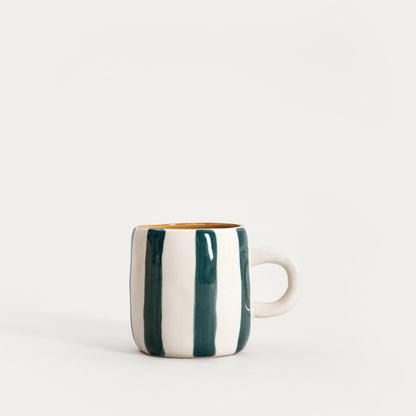 TORRIT Green Striped Ceramic Mug 0.1L