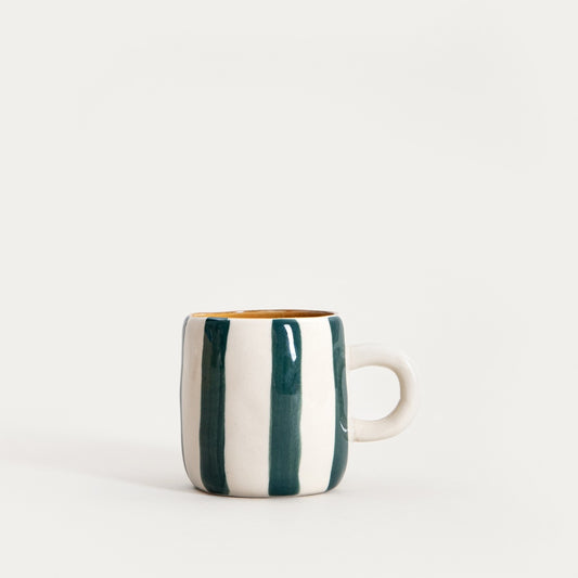 TORRIT Green Striped Ceramic Mug 0.1L