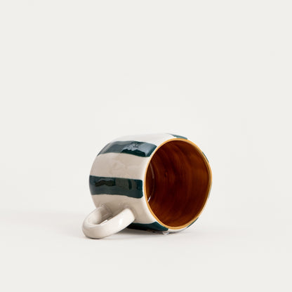 TORRIT Green Striped Ceramic Mug 0.1L