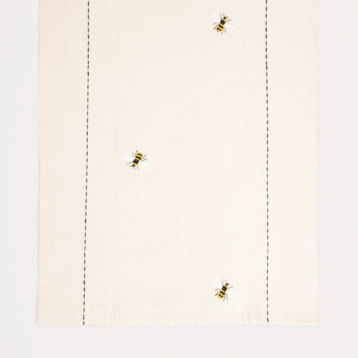 BIENA Cotton Table Runner with Embroidered Bees 40x160cm