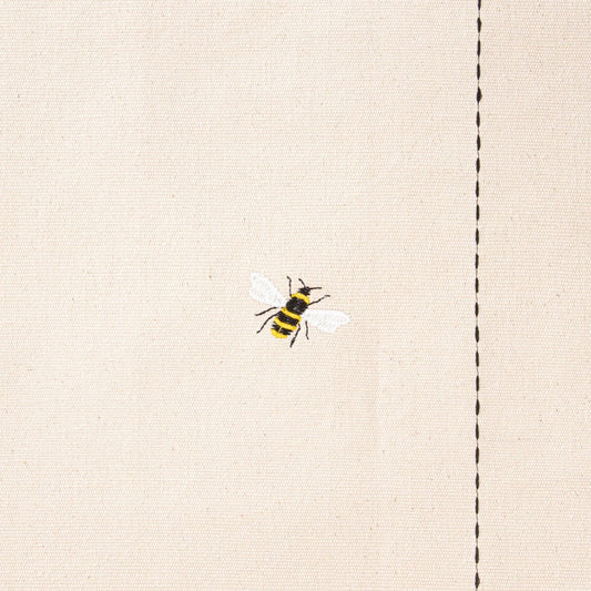 BIENA Cotton Table Runner with Embroidered Bees 40x160cm