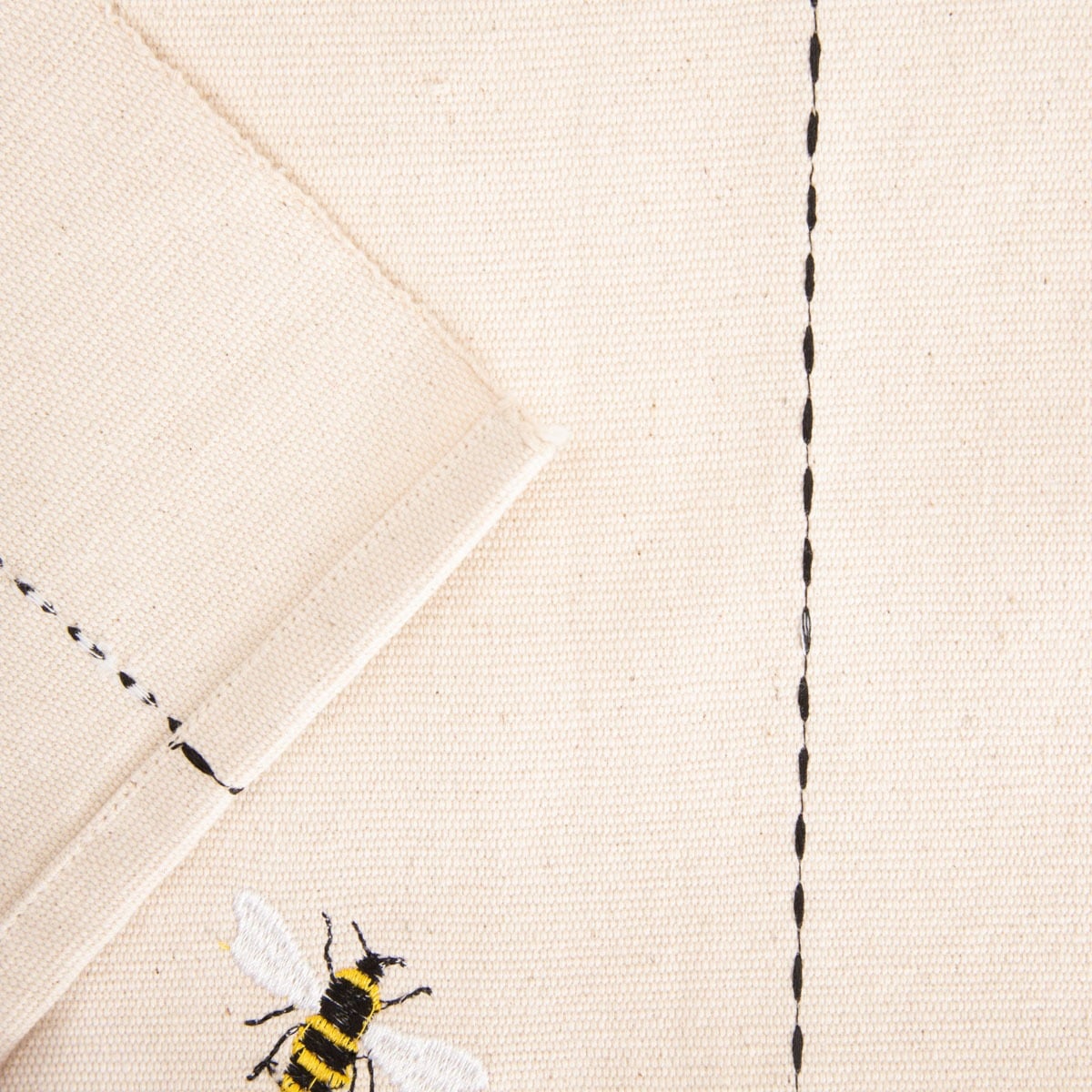 BIENA Cotton Table Runner with Embroidered Bees 40x160cm