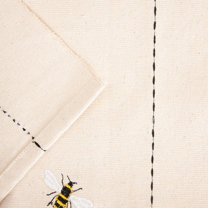BIENA Cotton Table Runner with Embroidered Bees 40x160cm