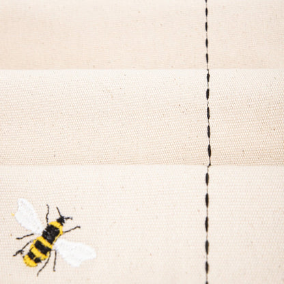BIENA Cotton Table Runner with Embroidered Bees 40x160cm